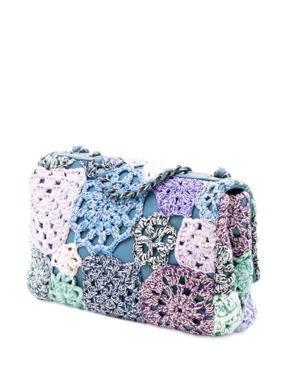 Chanel Pre Owned 2015 2016 Small Crochet Cotton Paris Seoul Crochet Work Flap Shoulder Bag