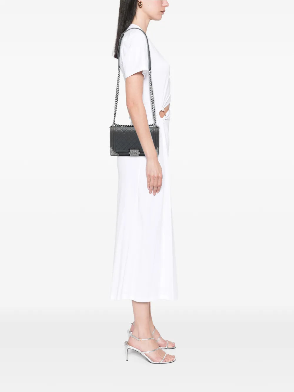 Chanel Pre Owned 2014 Paris Dallas Old Medium Quilted Calfskin Cowboy Boy Flap Shoulder Bag