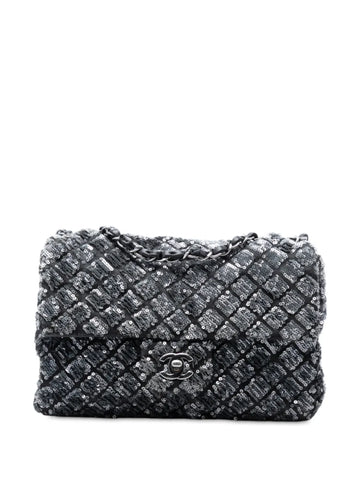 Chanel Pre Owned 2012 2013 Medium Cc Quilted Lambskin Sequin Single Flap Shoulder Bag