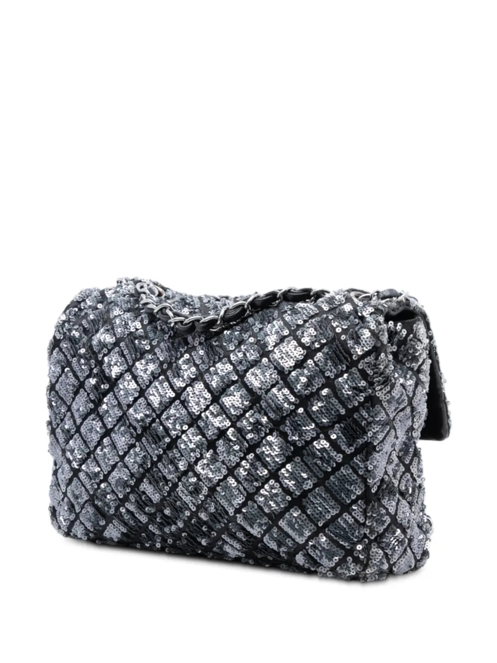 Chanel Pre Owned 2012 2013 Medium Cc Quilted Lambskin Sequin Single Flap Shoulder Bag