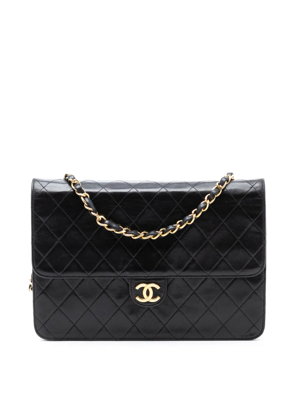 Chanel Pre Owned 1994 1996 Medium Cc Quilted Lambskin Single Flap Shoulder Bag