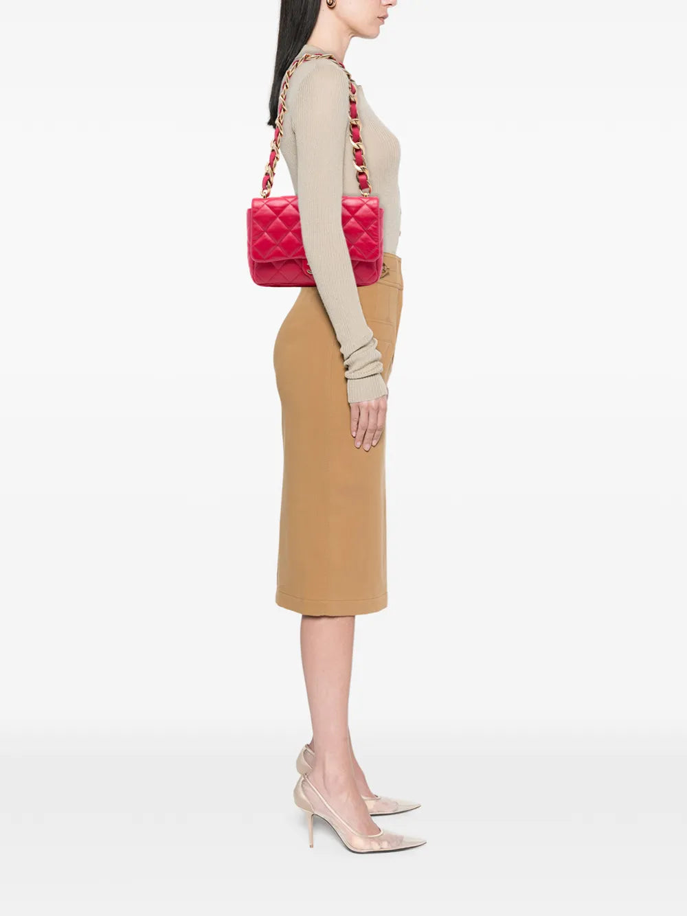 Chanel Pre Owned 2021 2025 Large Quilted Lambskin Funky Town Flap Shoulder Bag
