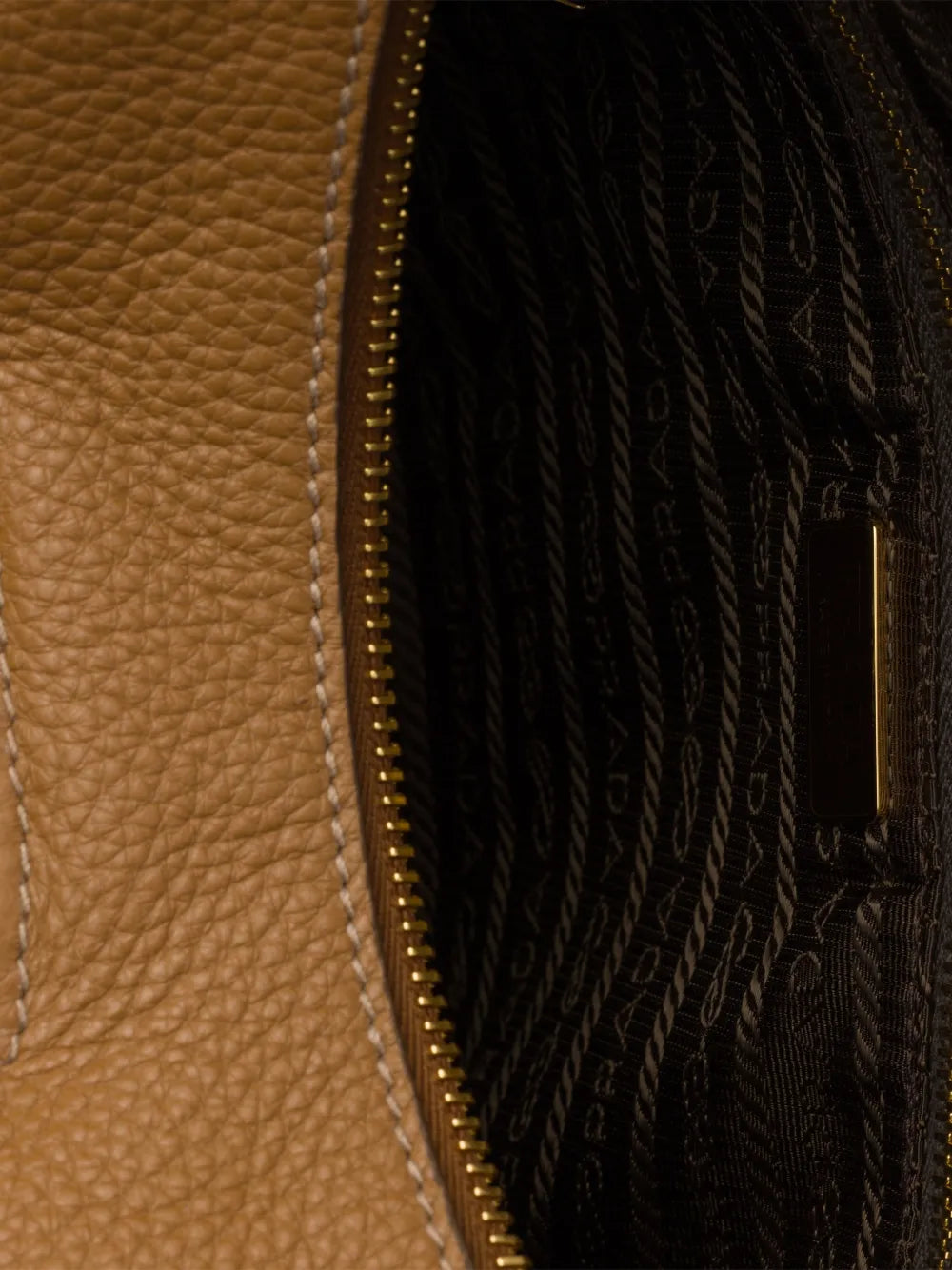 Prada Logo Plaque Leather Shoulder Bag