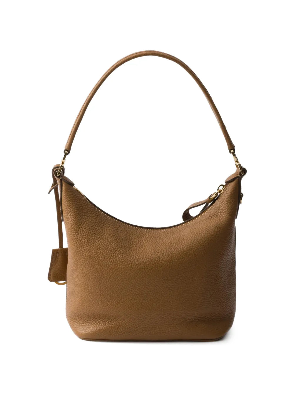 Prada Logo Plaque Leather Shoulder Bag
