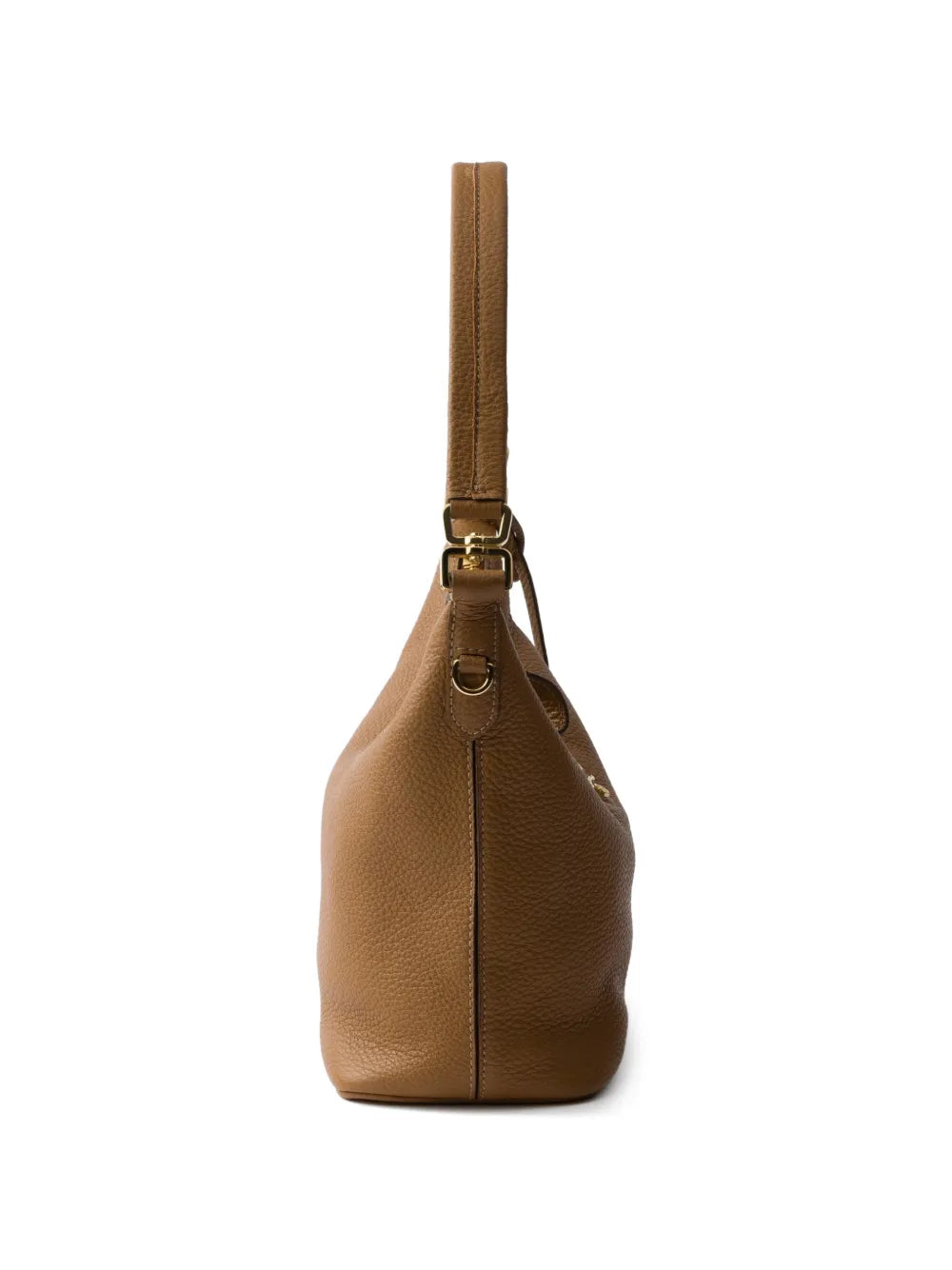 Prada Logo Plaque Leather Shoulder Bag