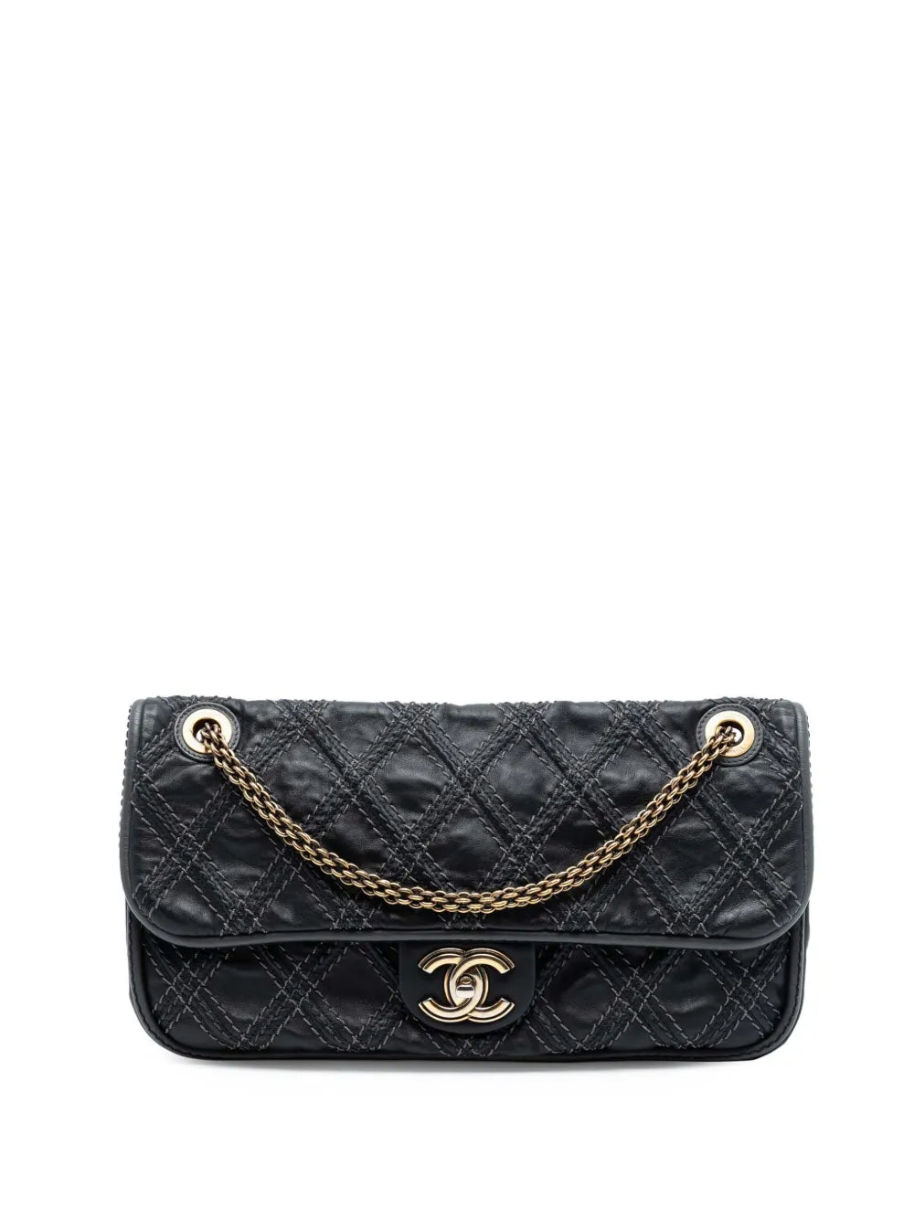 Chanel Pre Owned 2011 Paris Bombay Medium Cc Calfskin Triptych Flap Shoulder Bag