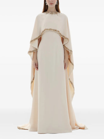 Dina Melwani Cape Maxi Dress
