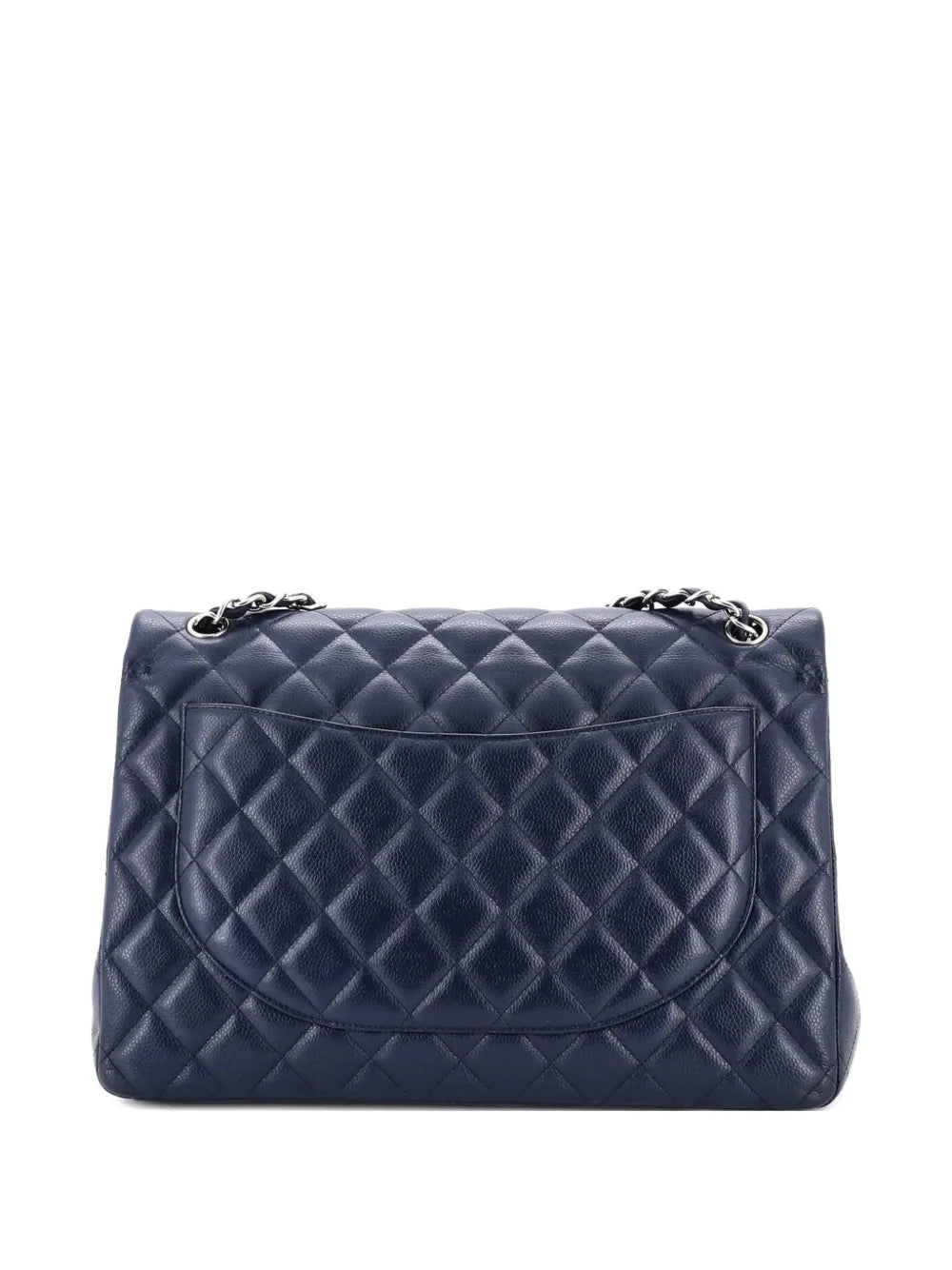 Chanel Pre Owned Classic Double Flap Bag Quilted Caviar Maxi Shoulder Bag