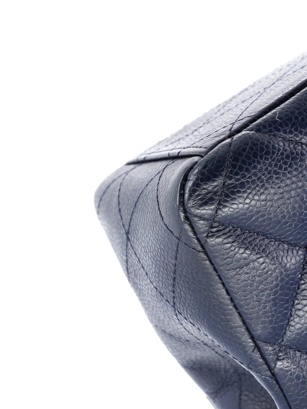 Chanel Pre Owned Classic Double Flap Bag Quilted Caviar Maxi Shoulder Bag