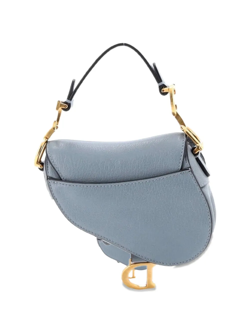Christian Dior Pre Owned Saddle Handbag With Strap Leather Micro Shoulder Bag