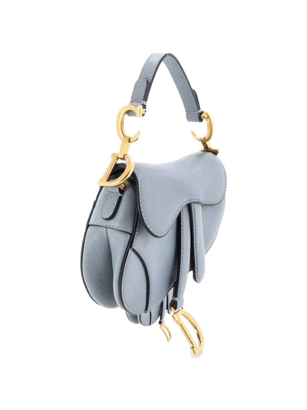 Christian Dior Pre Owned Saddle Handbag With Strap Leather Micro Shoulder Bag