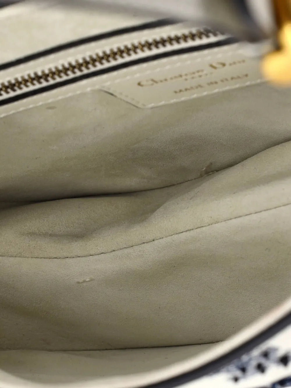 Christian Dior Pre Owned Toile De Jouy Saddle Bag Embroidered Leather Medium Shoulder Bag