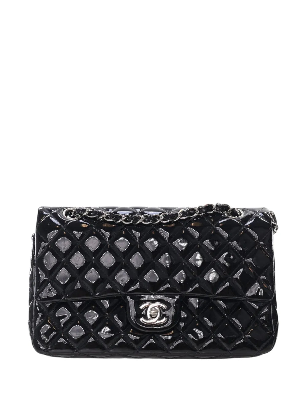 Chanel Pre Owned 2010 2011 Medium Classic Patent Double Flap Shoulder Bag