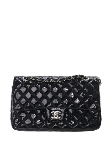 Chanel Pre Owned 2010 2011 Medium Classic Patent Double Flap Shoulder Bag