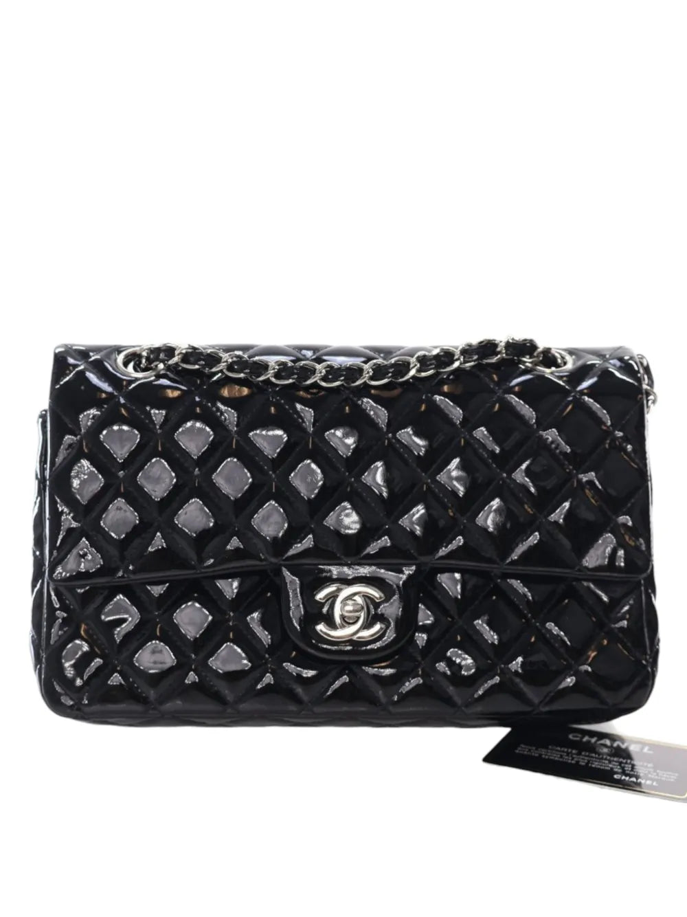Chanel Pre Owned 2010 2011 Medium Classic Patent Double Flap Shoulder Bag