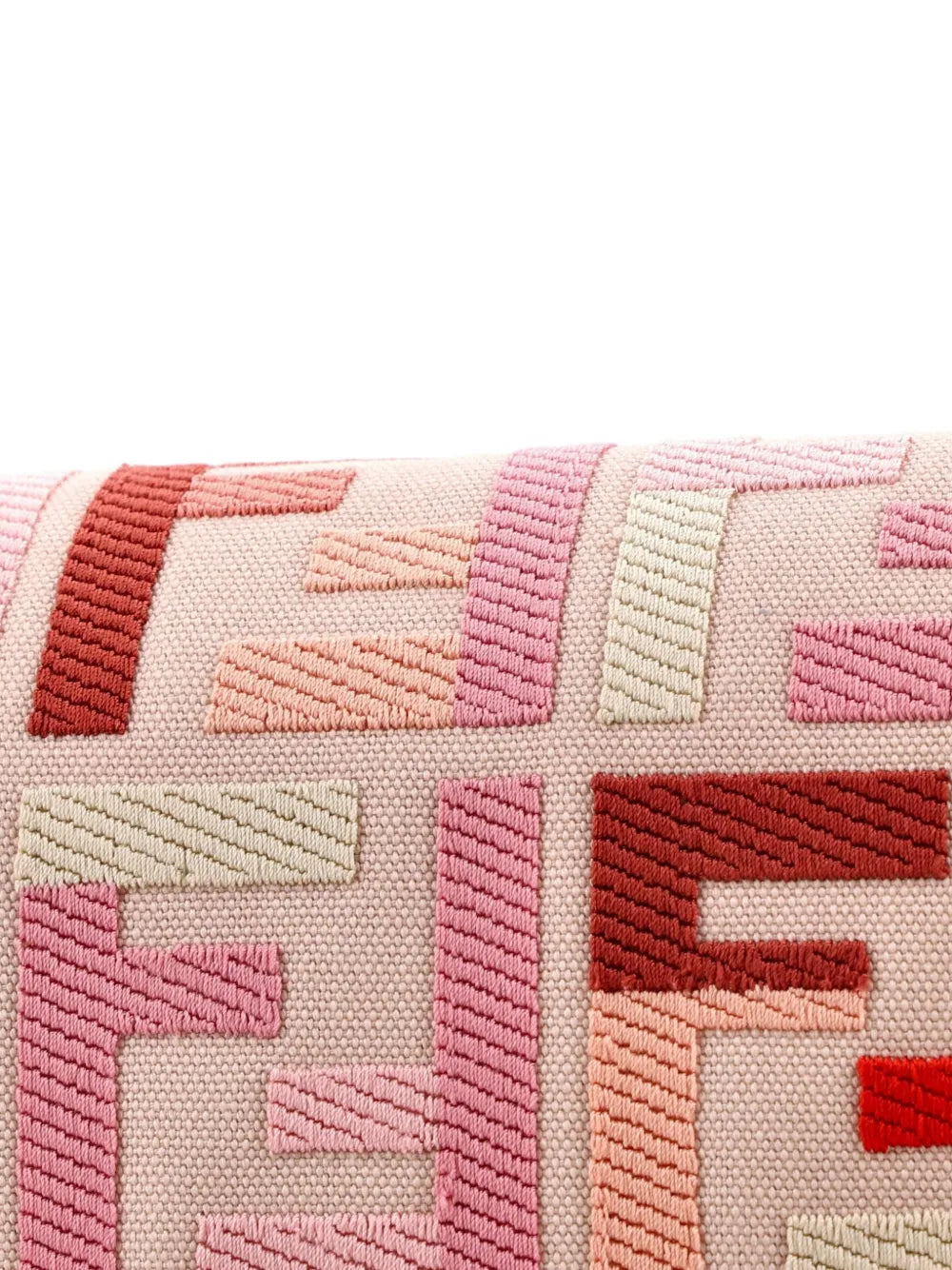Fendi Pre Owned Baguette Nm Bag Zucca Embroidered Canvas Medium Shoulder Bag