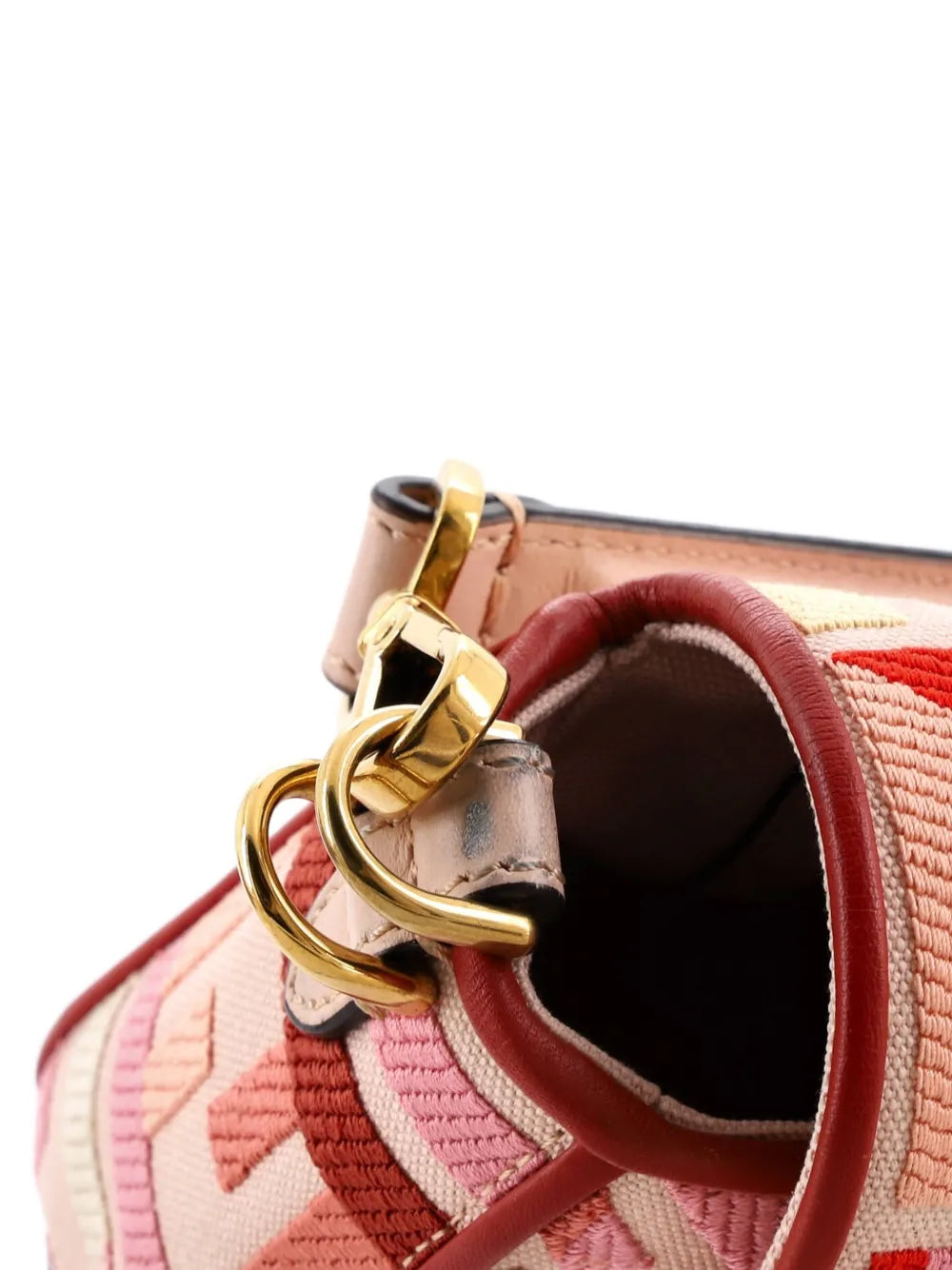 Fendi Pre Owned Baguette Nm Bag Zucca Embroidered Canvas Medium Shoulder Bag