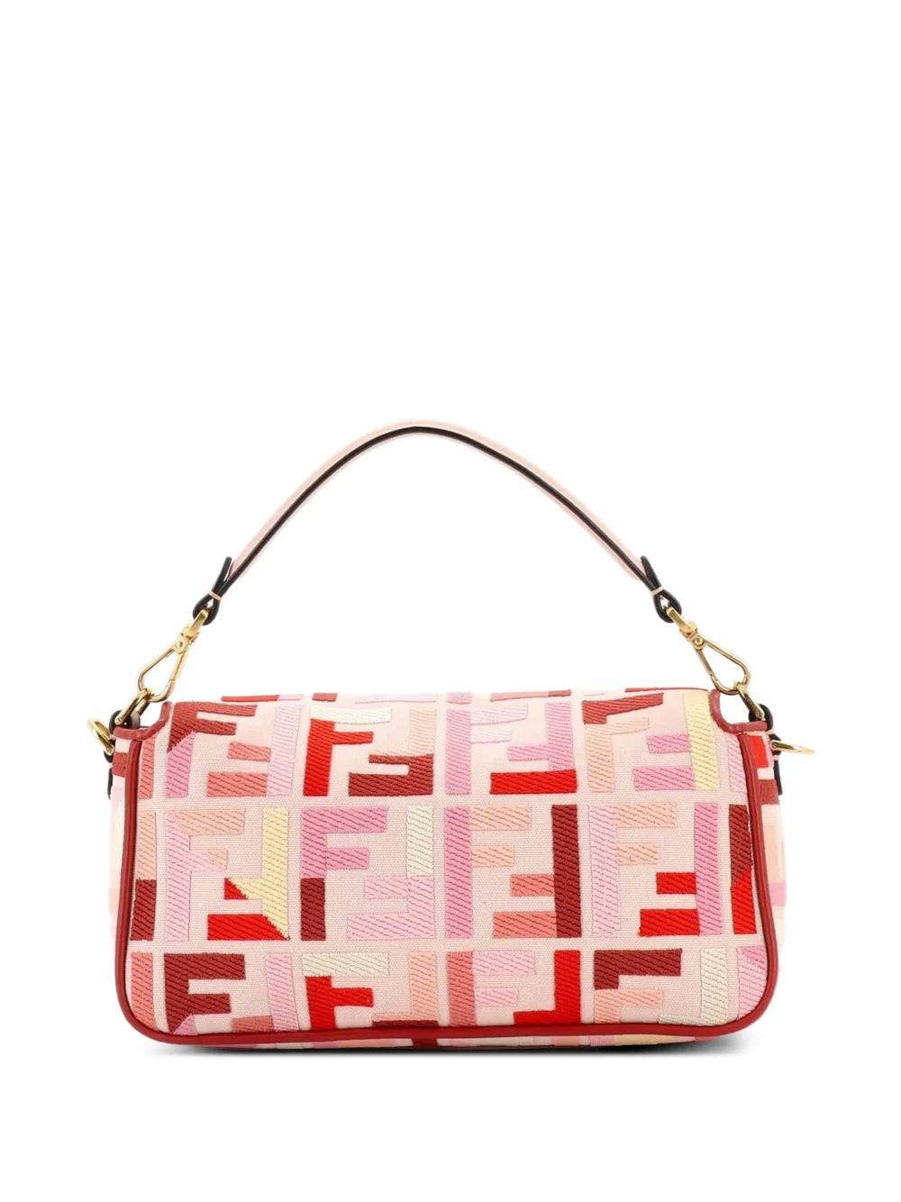 Fendi Pre Owned Baguette Nm Bag Zucca Embroidered Canvas Medium Shoulder Bag