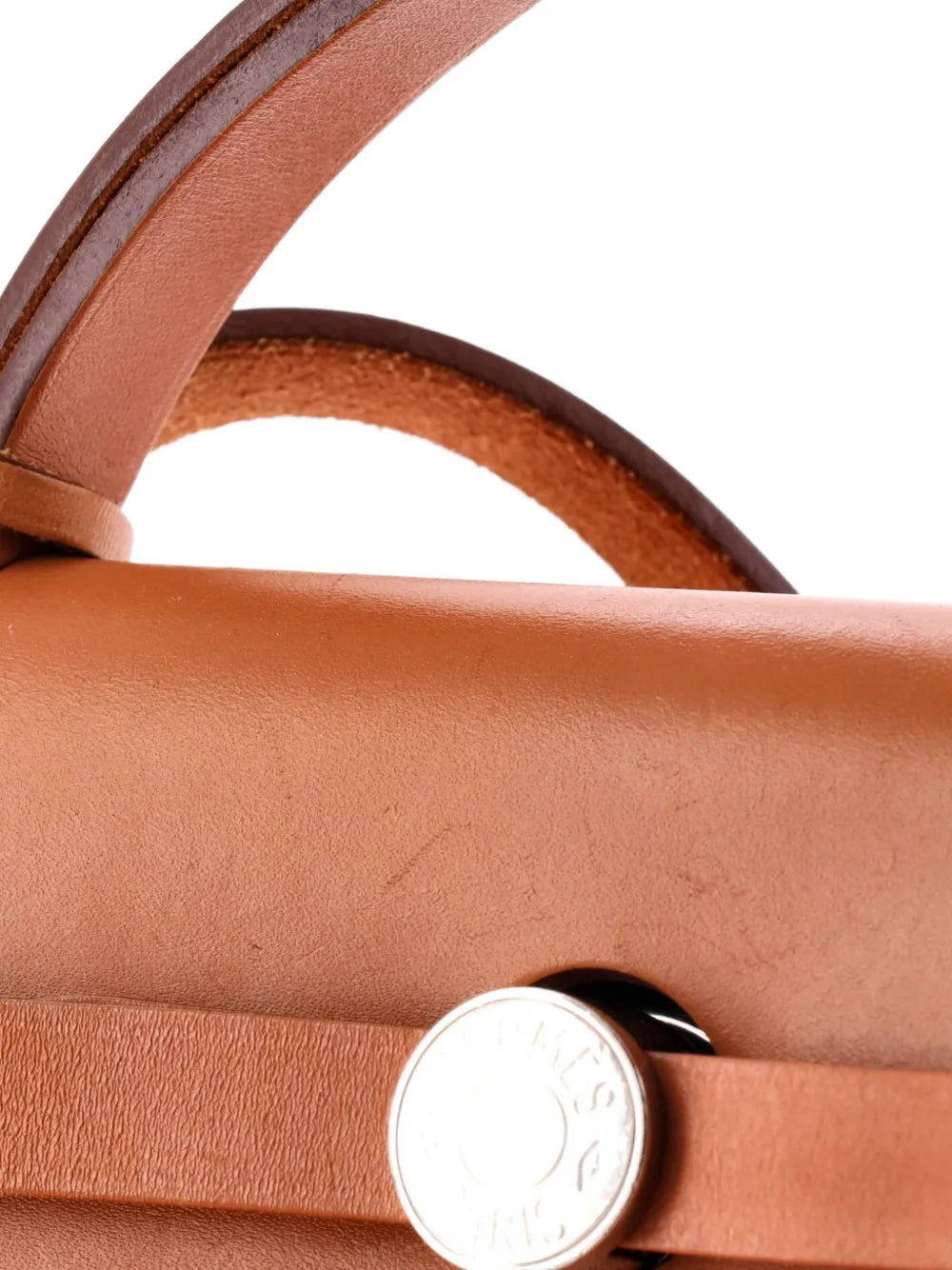 Hermes Pre Owned Herbag Zip Leather And Toile 31 Shoulder Bag