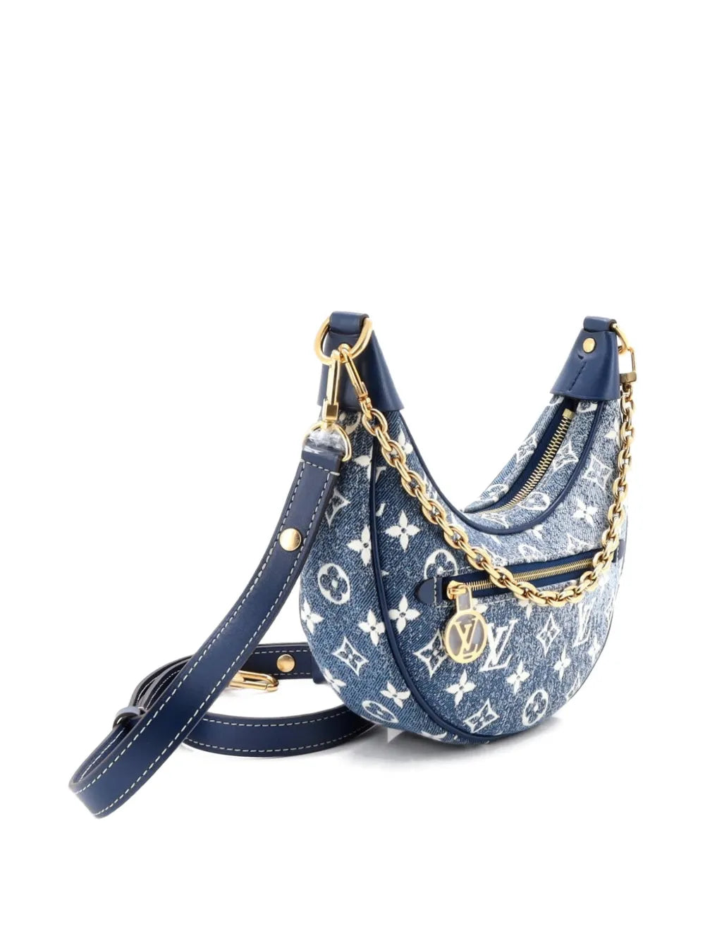Louis Vuitton Pre Owned Loop Handbag Monogram Jacquard Denim Hobo Bag