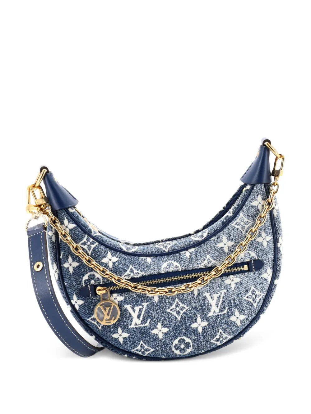 Louis Vuitton Pre Owned Loop Handbag Monogram Jacquard Denim Hobo Bag