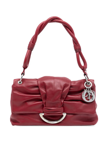 Christian Dior Pre Owned 2009 Small Lambskin Demi Lune Flap Shoulder Bag