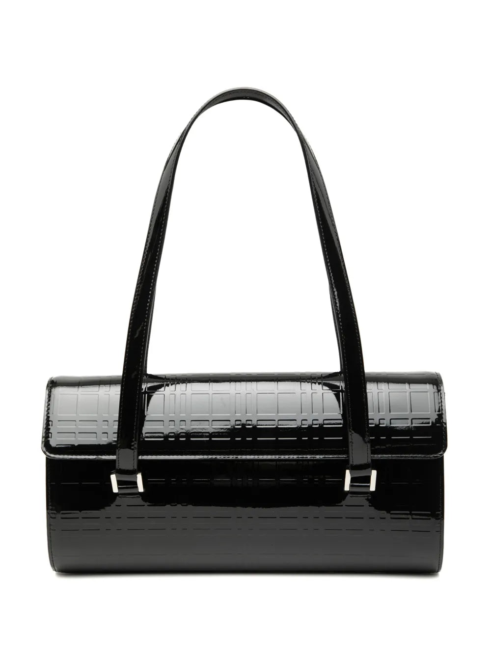 Burberry Pre Owned 2000 2017 House Check Embossed Patent Shoulder Bag
