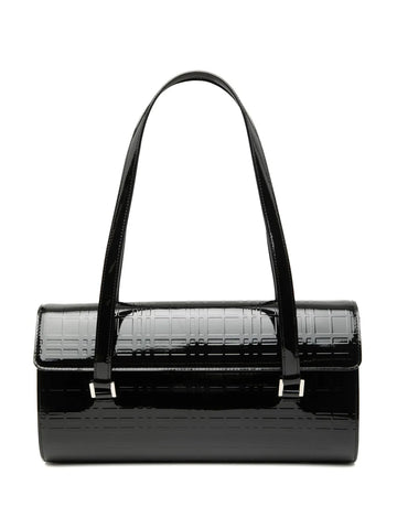 Burberry Pre Owned 2000 2017 House Check Embossed Patent Shoulder Bag
