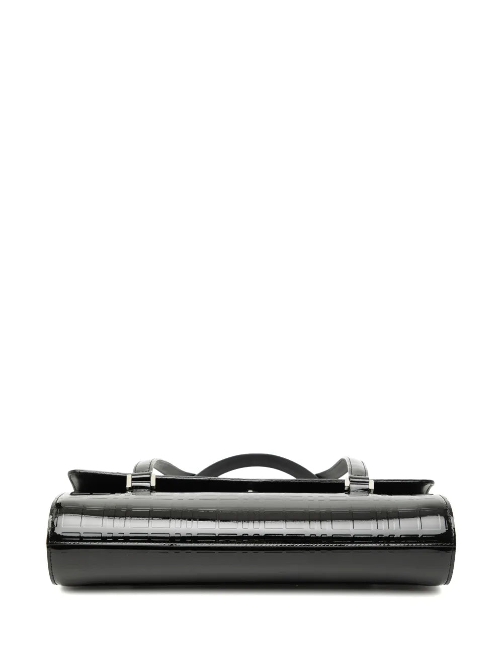 Burberry Pre Owned 2000 2017 House Check Embossed Patent Shoulder Bag
