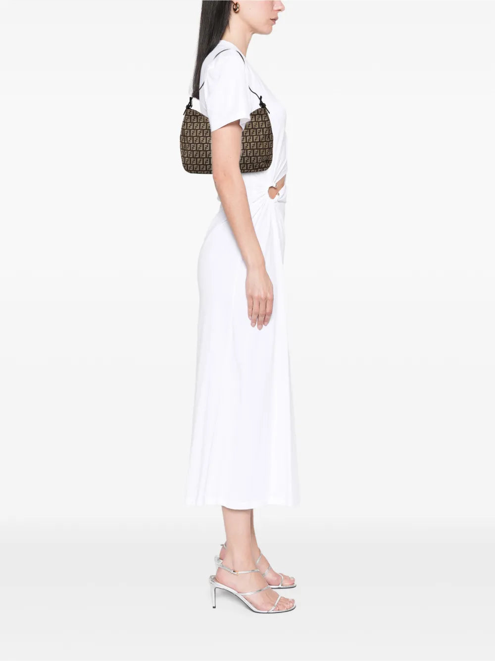 Fendi Pre Owned 2010 2025 Zucchino Canvas Shoulder Bag