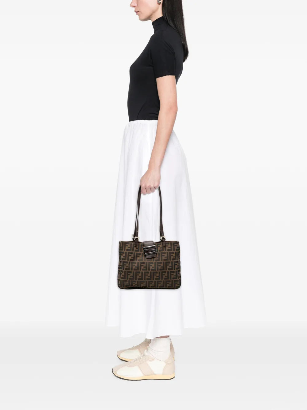 Fendi Pre Owned 2000 2010 Zucca Canvas Shoulder Bag