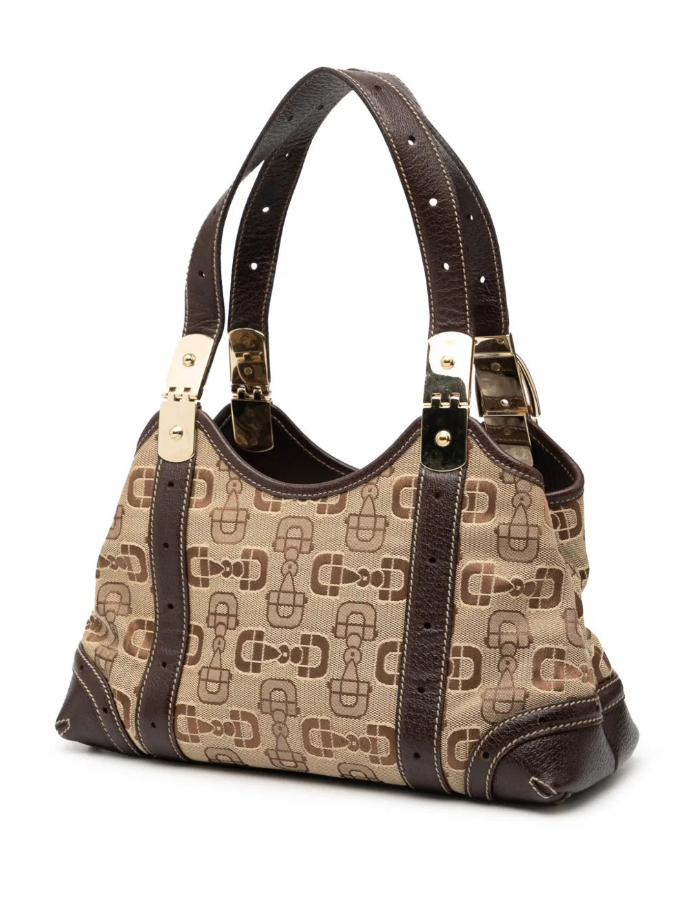 Gucci Pre Owned 2000 2015 Horsebit Canvas Shoulder Bag