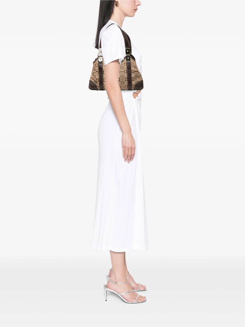 Gucci Pre Owned 2000 2015 Horsebit Canvas Shoulder Bag