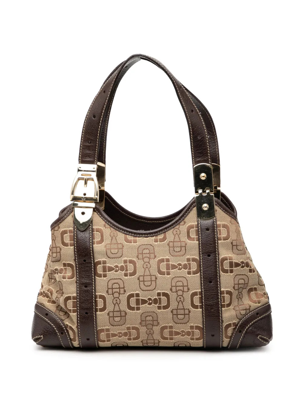 Gucci Pre Owned 2000 2015 Horsebit Canvas Shoulder Bag