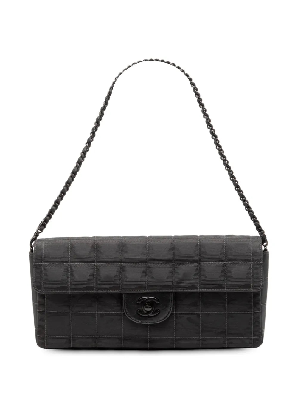 Chanel Pre Owned 2000 2002 New Travel Line Nylon East West Flap Shoulder Bag