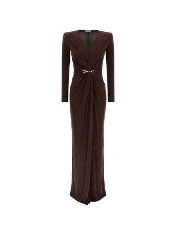 Elisabetta Franchi Draping Maxi Dress