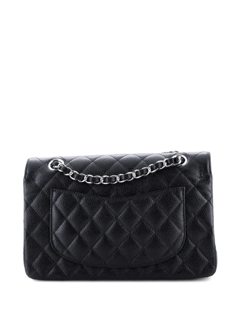 Chanel Pre Owned Classic Double Flap Bag Quilted Caviar Small Shoulder Bag