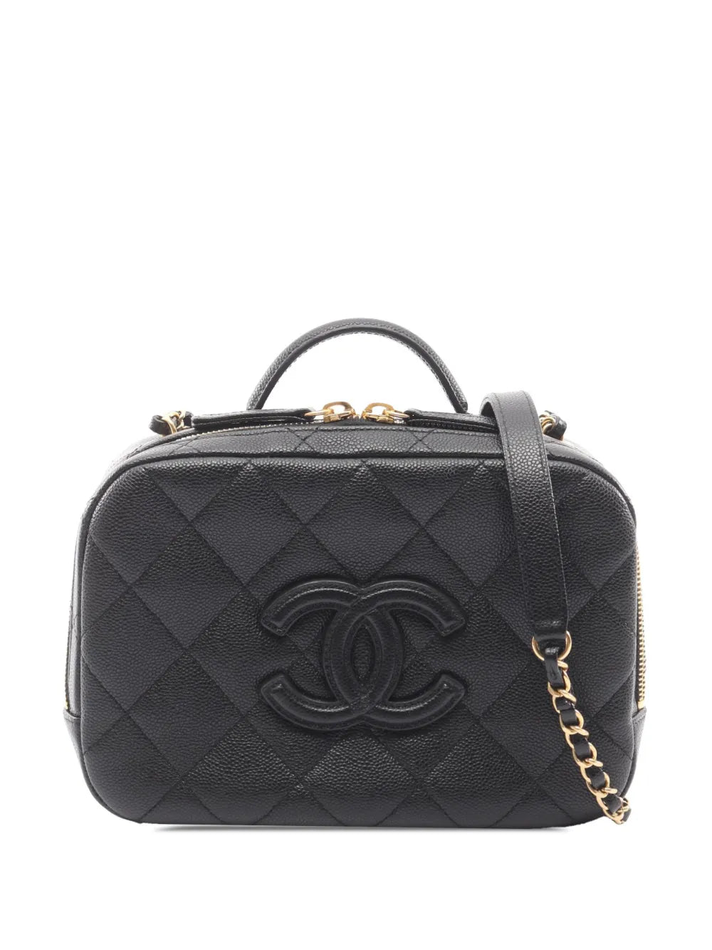 Chanel Pre Owned 2021 2026 Medium Caviar Cc Top Handle Vanity Case Shoulder Bag