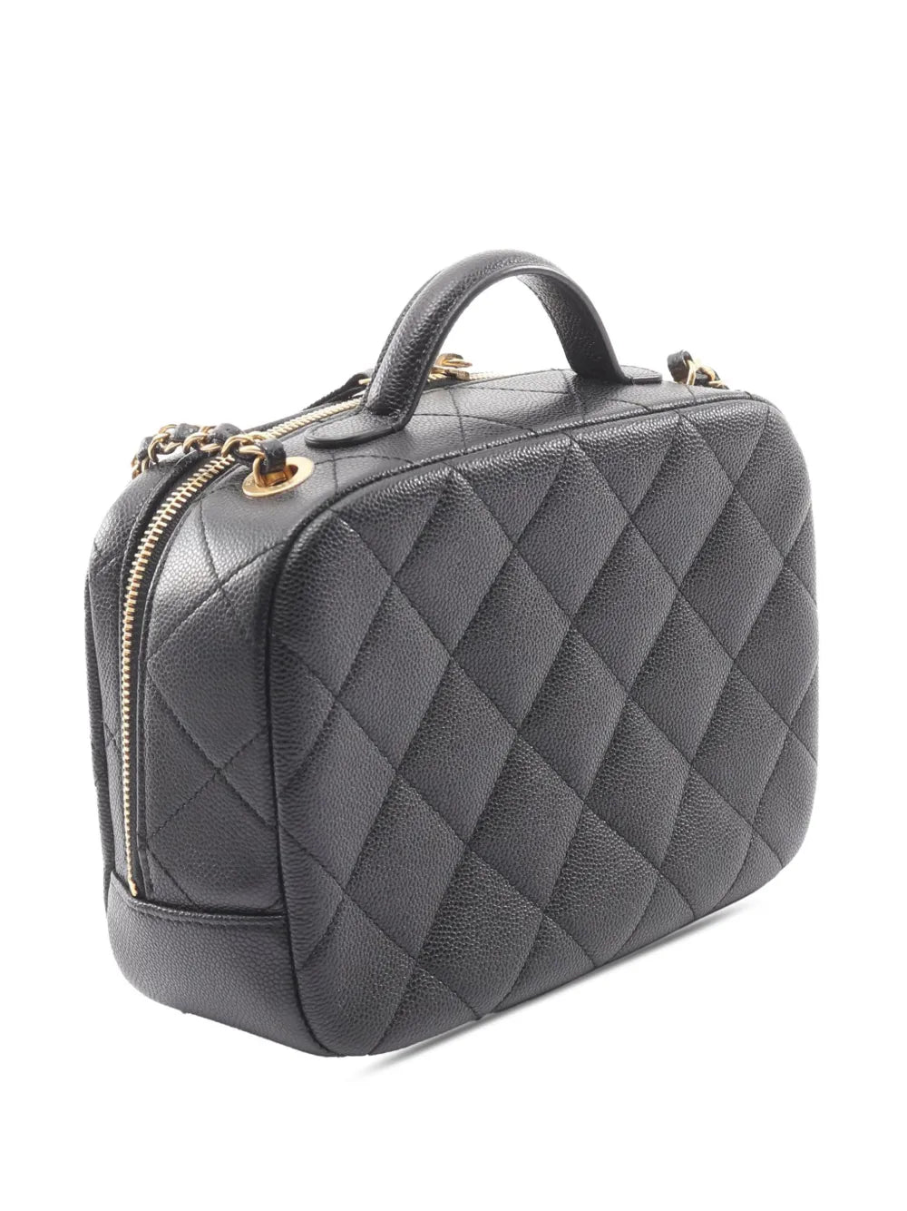 Chanel Pre Owned 2021 2026 Medium Caviar Cc Top Handle Vanity Case Shoulder Bag