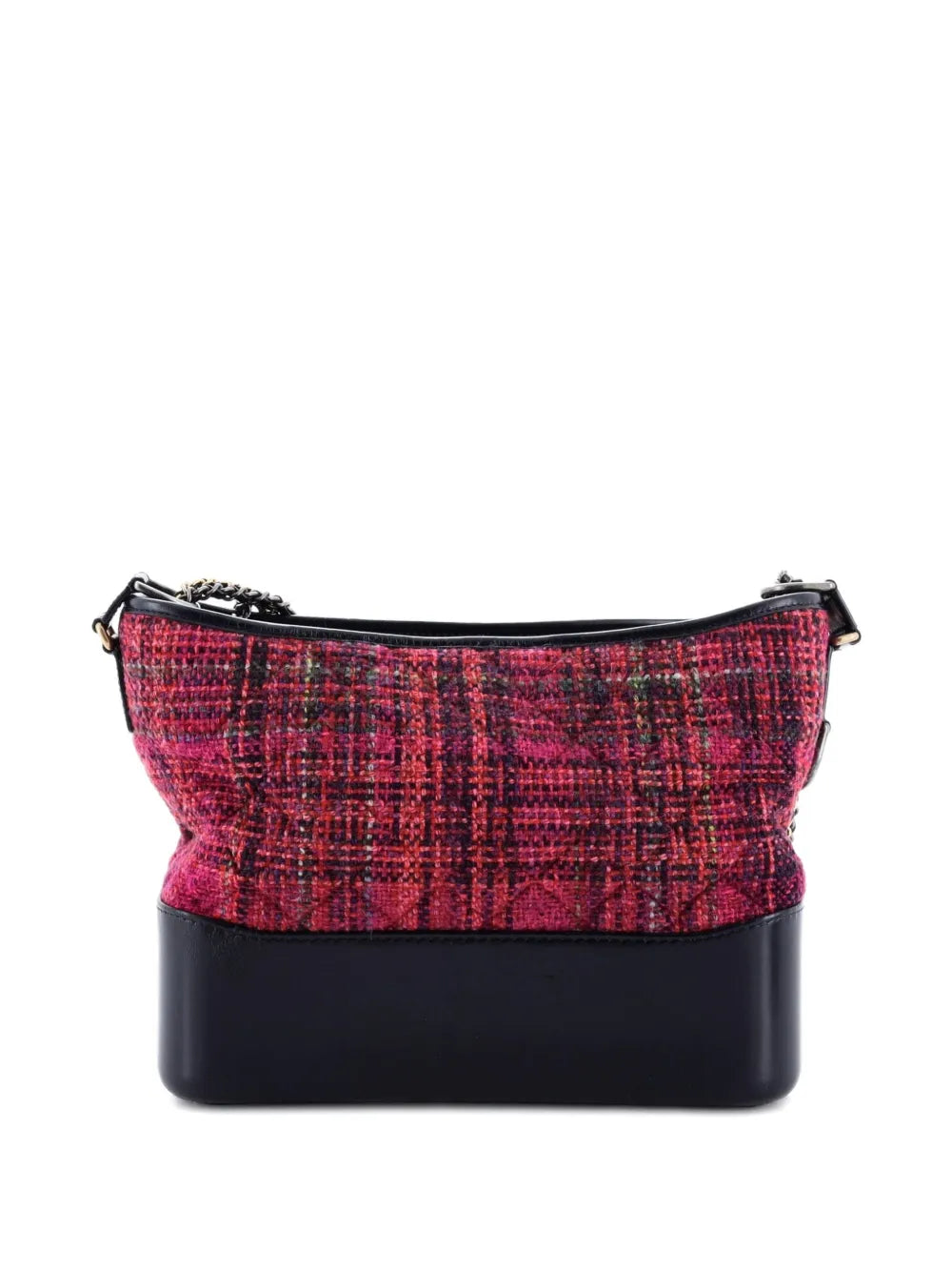 Chanel Pre Owned Gabrielle Quilted Tweed And Calfskin Medium Hobo Bag