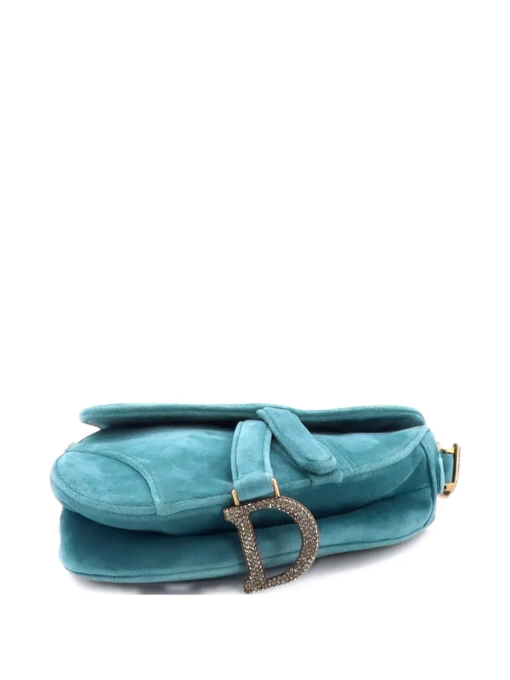 Christian Dior Pre Owned Saddle Handbag Velvet With Crystals Mini Shoulder Bag