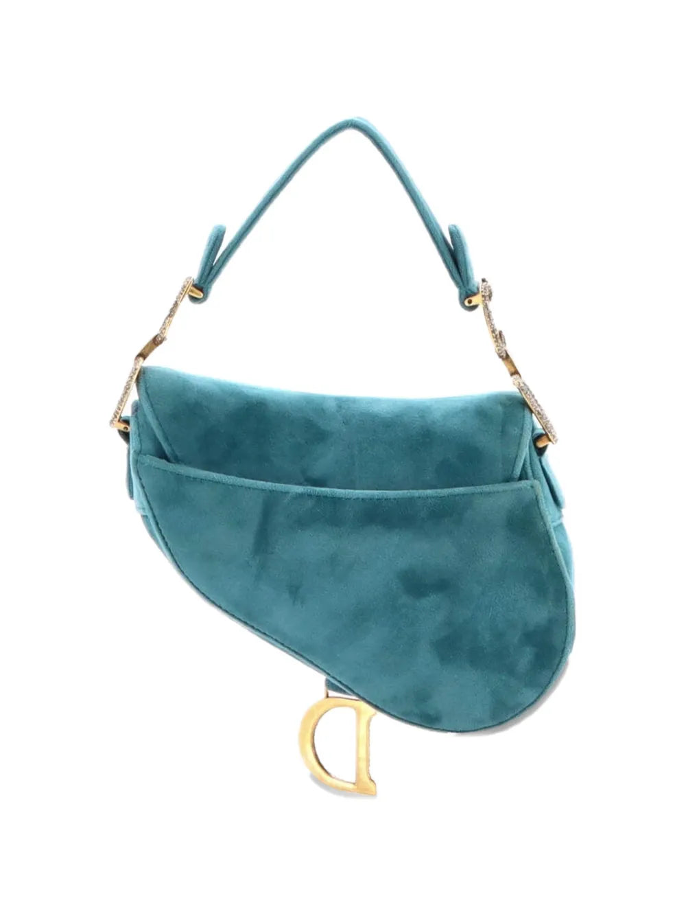 Christian Dior Pre Owned Saddle Handbag Velvet With Crystals Mini Shoulder Bag