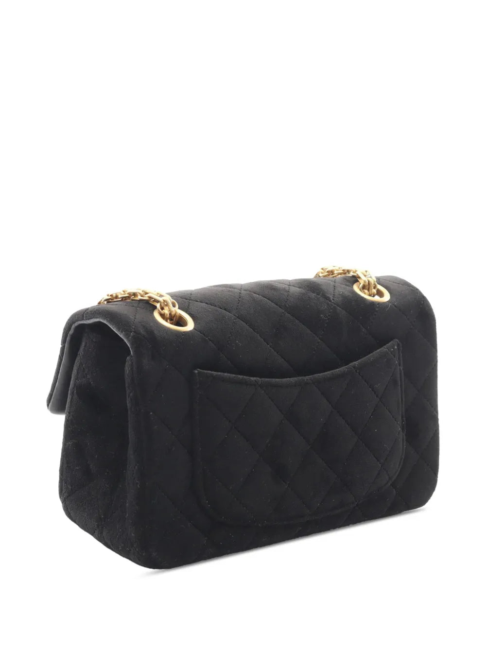 Chanel Pre Owned 2019 Reissue 255 Quilted Velvet Single Flap Shoulder Bag