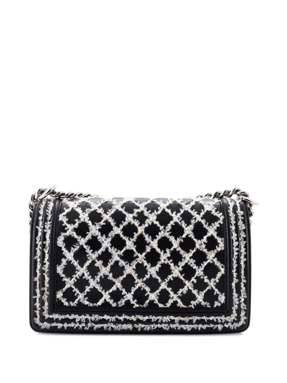 Chanel Pre Owned Boy Flap Bag Sequin Quilted Calfskin Old Medium Shoulder Bag