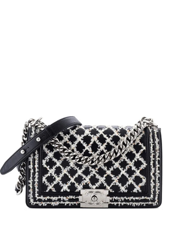 Chanel Pre Owned Boy Flap Bag Sequin Quilted Calfskin Old Medium Shoulder Bag