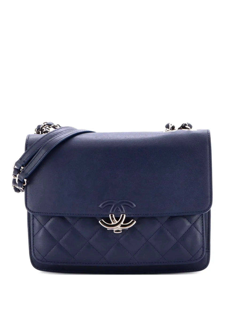 Chanel Pre Owned Cc Box Flap Bag Quilted Calfskin Small Shoulder Bag