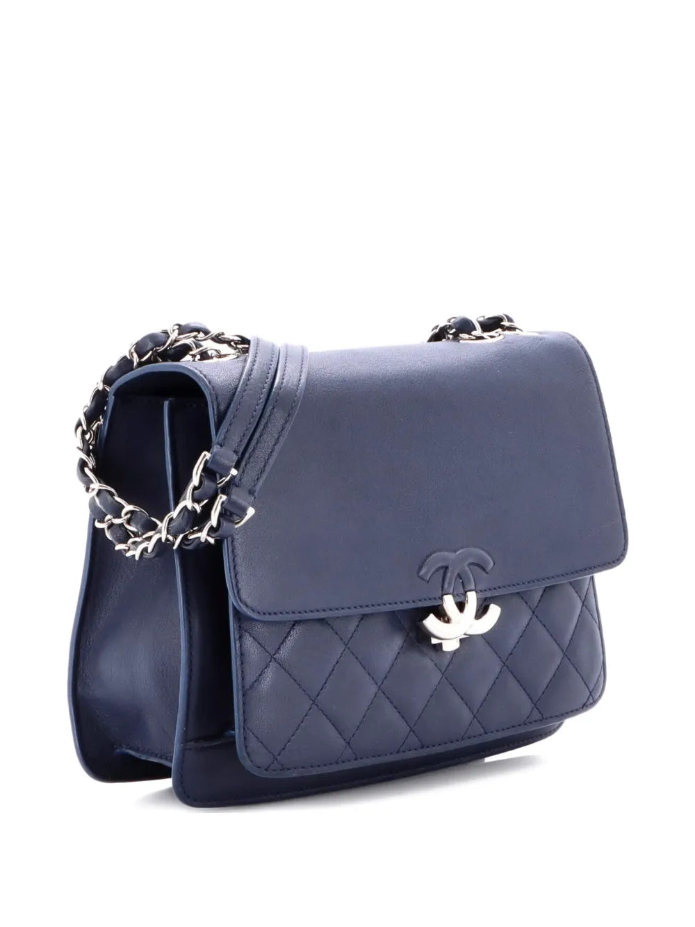 Chanel Pre Owned Cc Box Flap Bag Quilted Calfskin Small Shoulder Bag