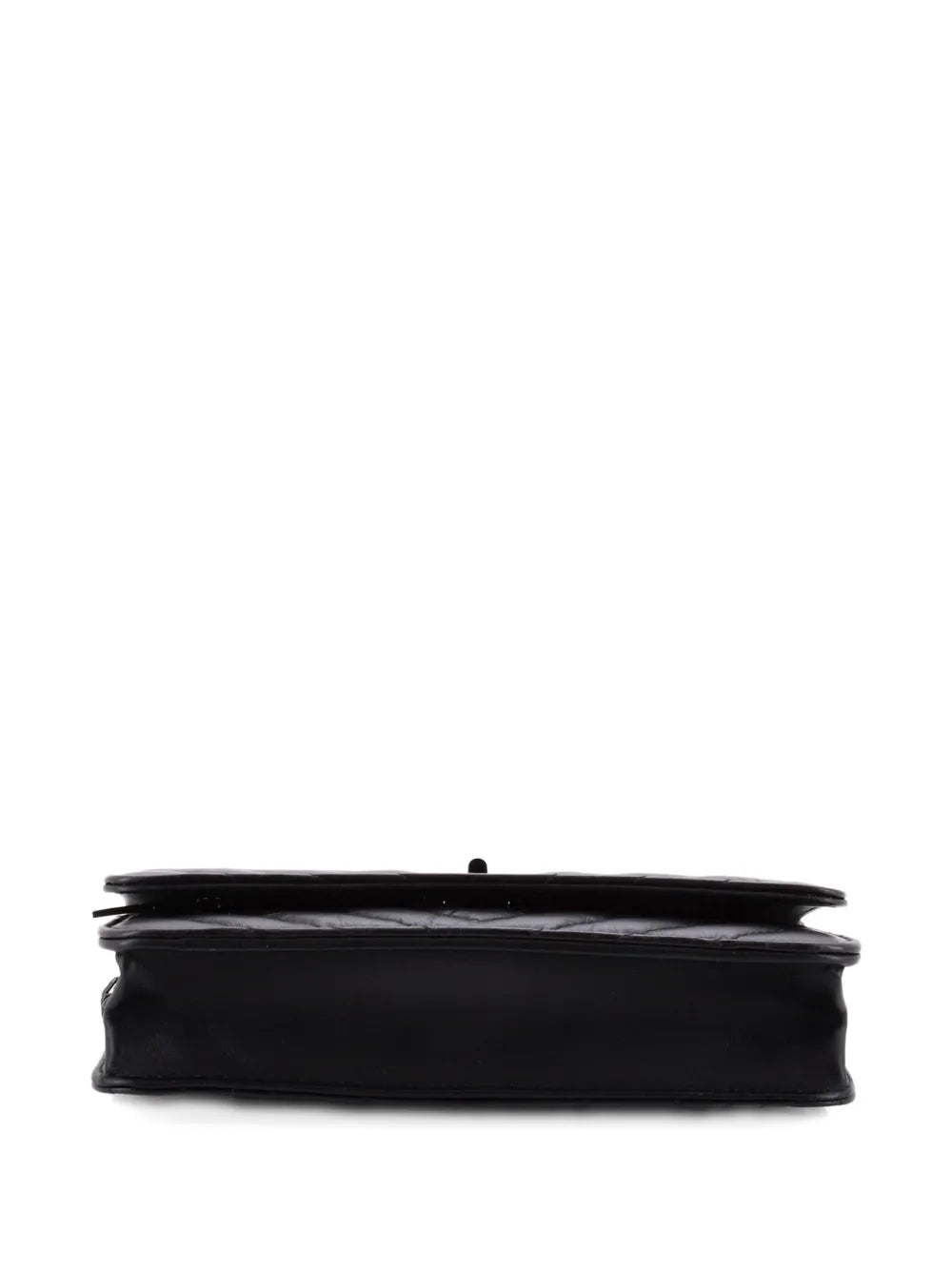 Chanel Pre Owned So Black Reissue 255 Wallet On Chain Chevron Sheepskin Shoulder Bag