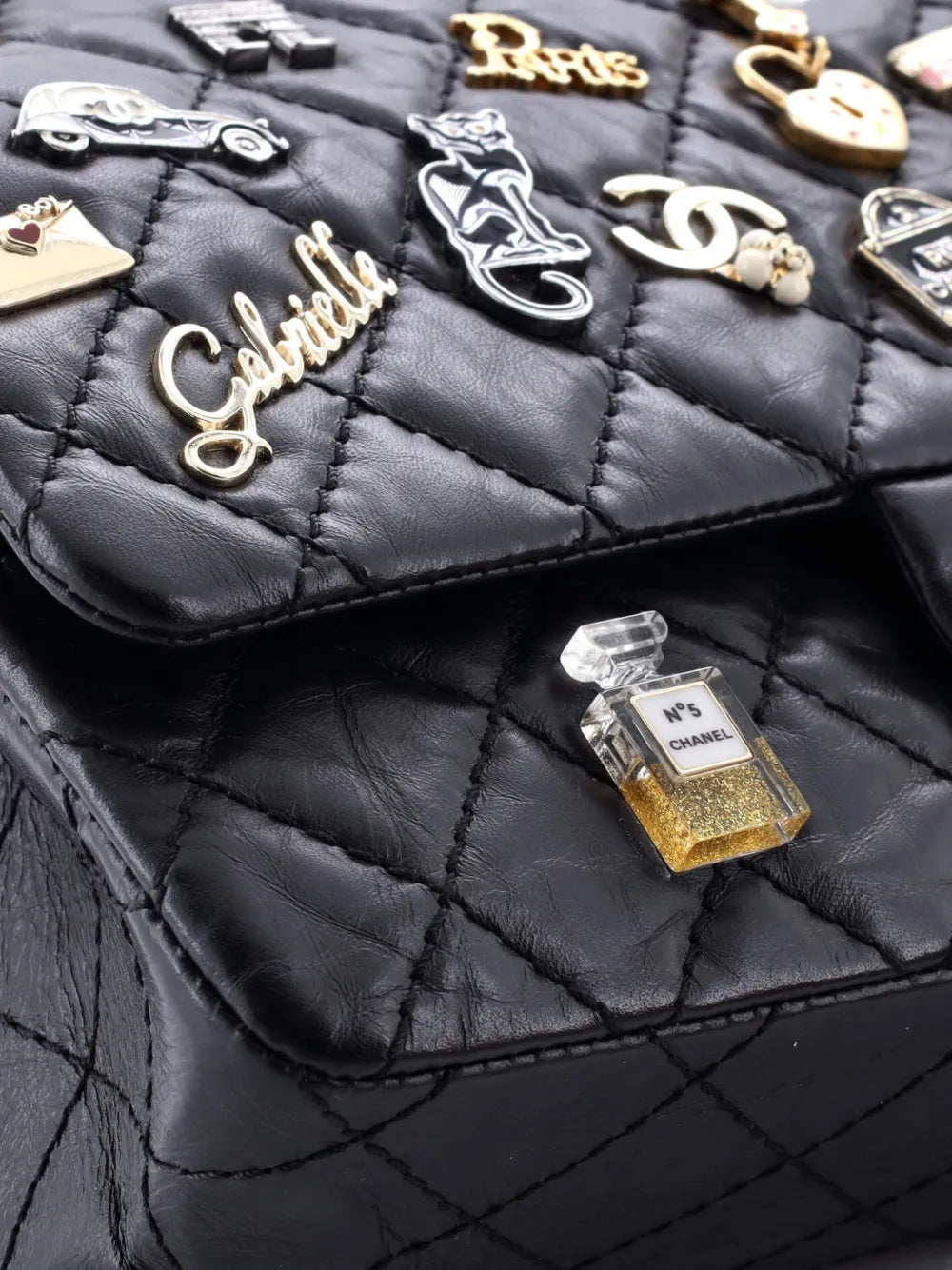 Chanel Pre Owned Lucky Charms Reissue 255 Flap Bag Quilted Aged Calfskin 225 Shoulder Bag
