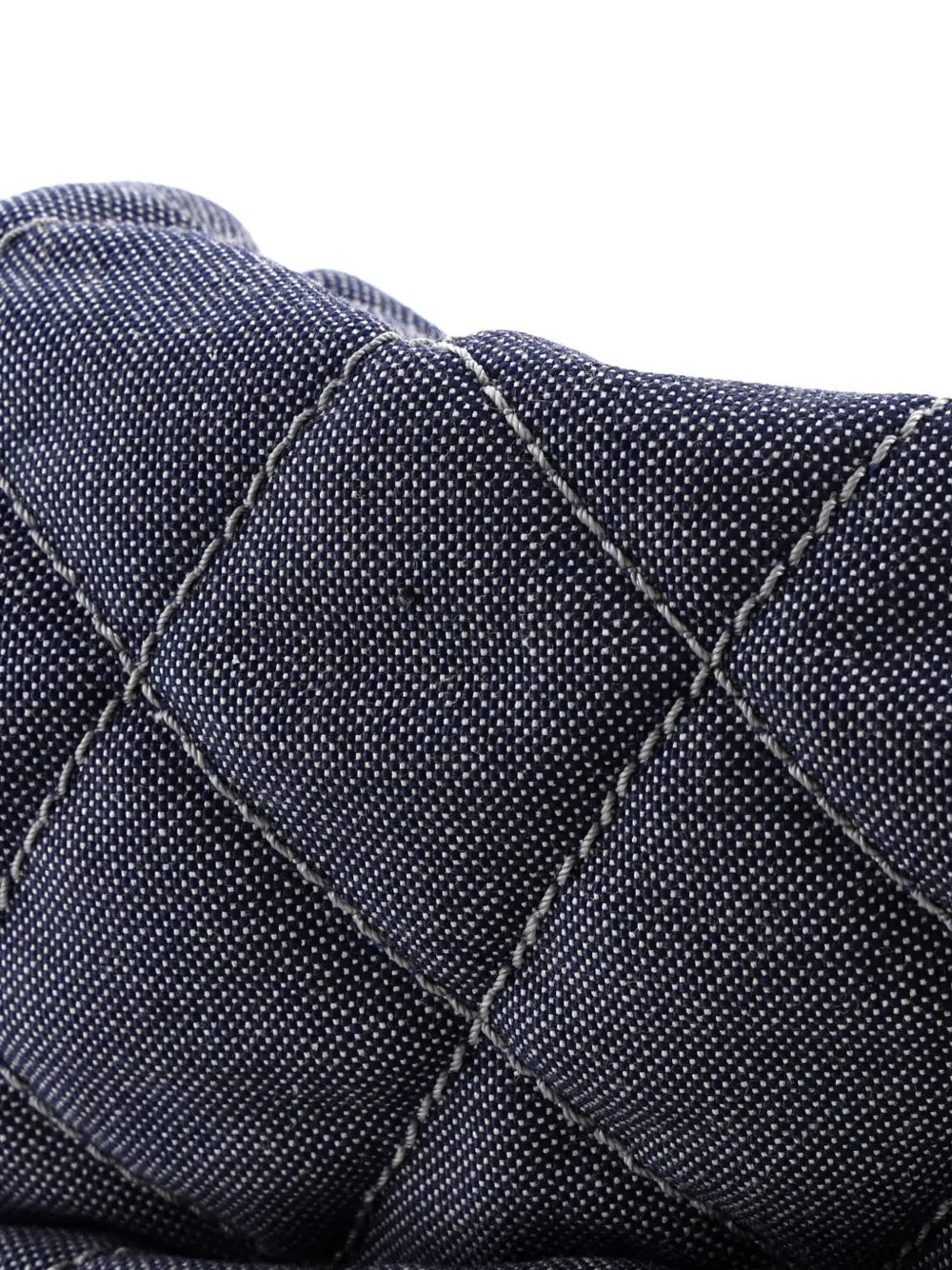 Chanel Pre Owned Stretch Spirit Cabas Quilted Denim Large Shoulder Bag